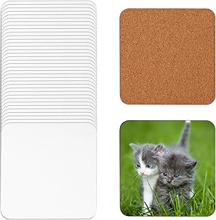 40pcs Sublimation Square Coasters, Cardboard Coasters, 4x4in MDF Hardboard Coaster MDF Wooden Coaster Sublimation Cork Coasters Bulk for DIY Crafts Painting Home Decoration