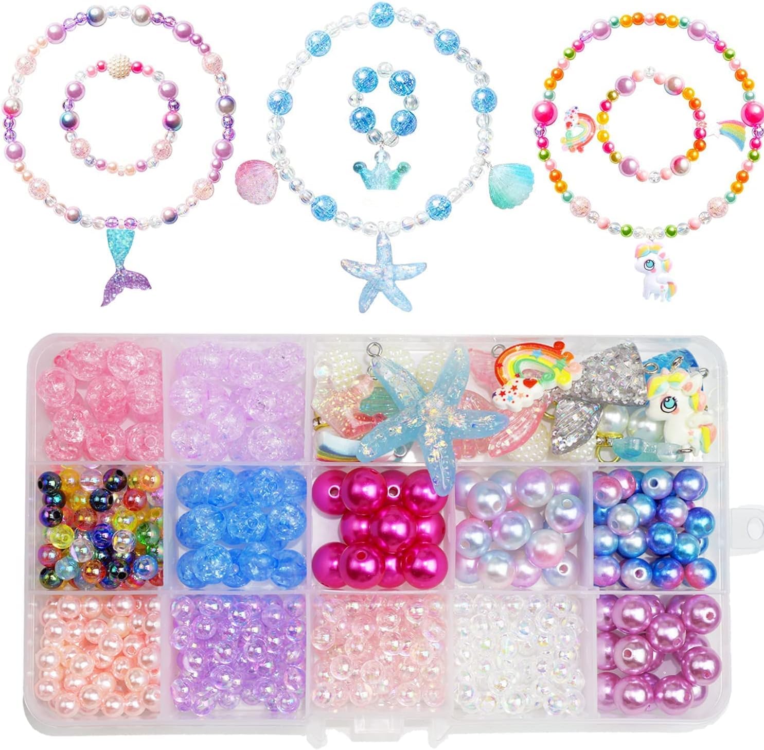 Amazon | ビーズ 手芸キット 子供 ガラスビーズ アクセサリー キッズ