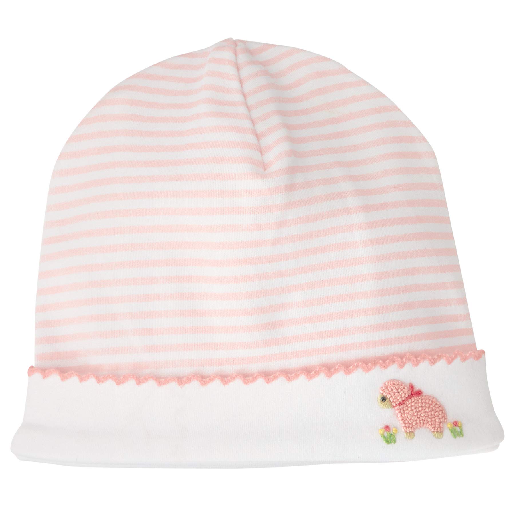 Mud Pie Baby Newborn Girl French Knot Lamb Cap Hat 0-3 Months Light Pink