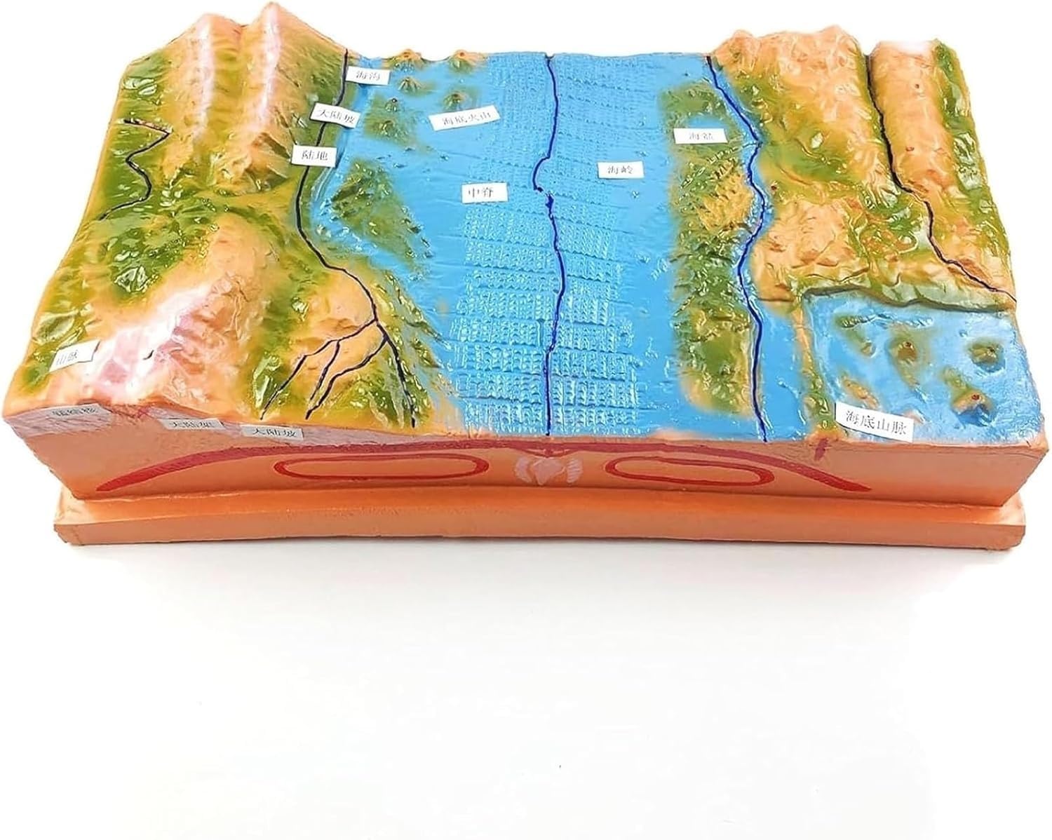 Modelos de terreno científico de placas tectónicas geográficas 3D, | Material resina, material didáctico clases geología escolar, ideal exhibiciones geología en el aula, actividades aprendizaje