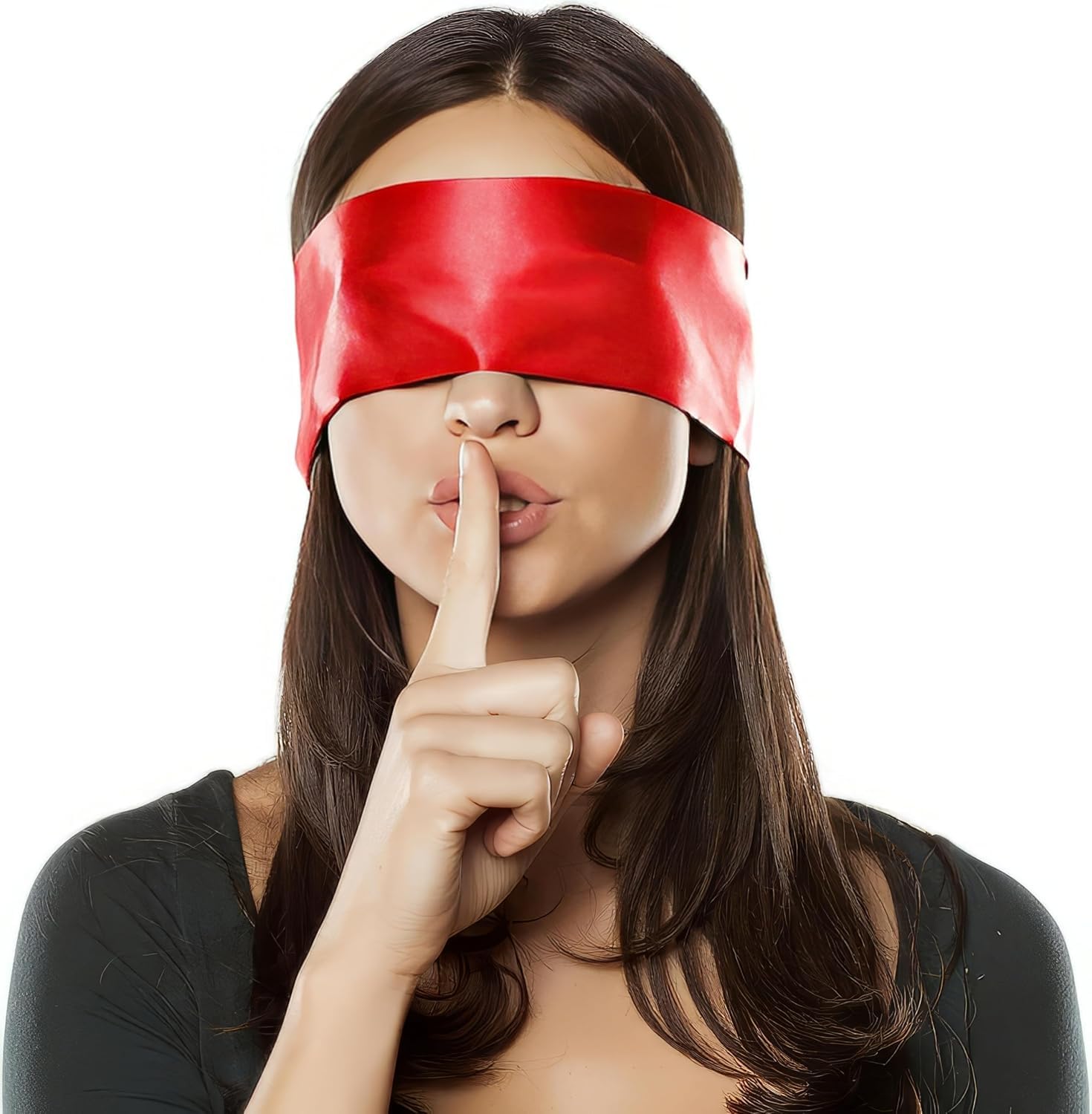 Satin Silk Sleep Eye Mask with Ribbon Ties | Soft Light Blocking Blindfold for Sleep, Travel & Couples | 45 Inch Long Adjustable Sleeping Mask for Men & Women (Red)-image-39