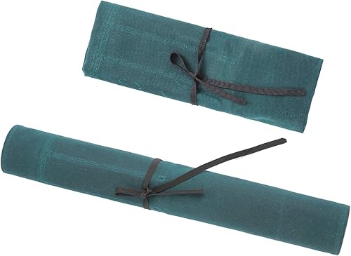 Miniatura 4 de Denifiter Bolsa de lona encerada resistente para cuchillos de chef con 7 ranuras, impermeable y duradera (verde oscuro)