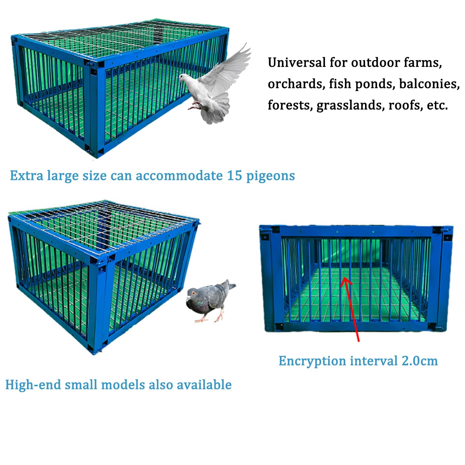 Jaula trampa para pájaros para palomas, palomas, loros, diseño de 2 lados para una captura y cría efectivas, ideal para carreras y uso en ventanas