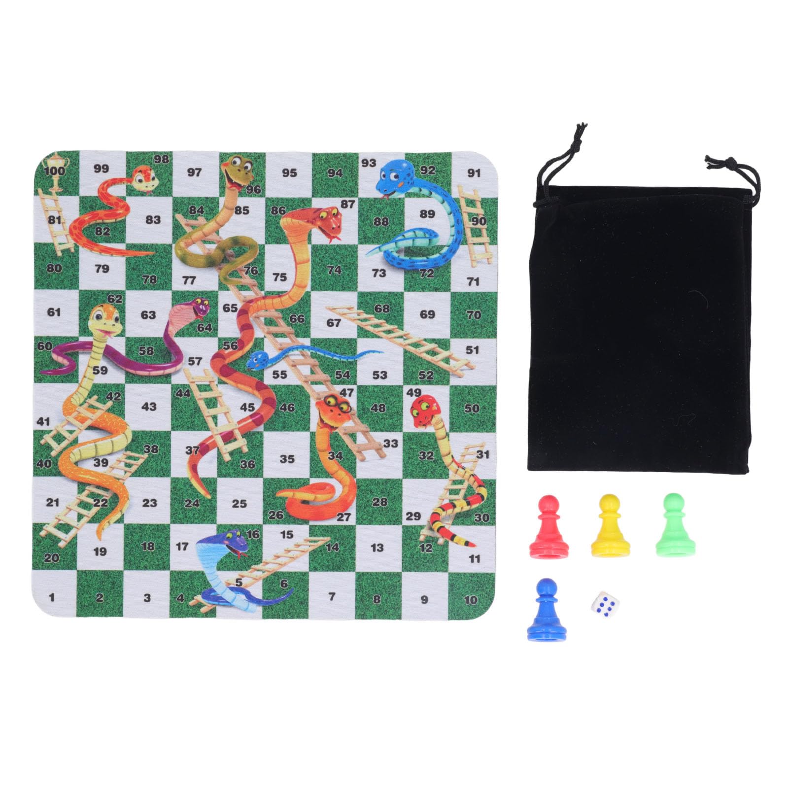 Alomejor 24cm Plastic Foldable Chess Board 4 Chess Pieces Portable Travel Chess Game Toy with Storage Bag for for Kids and Adults