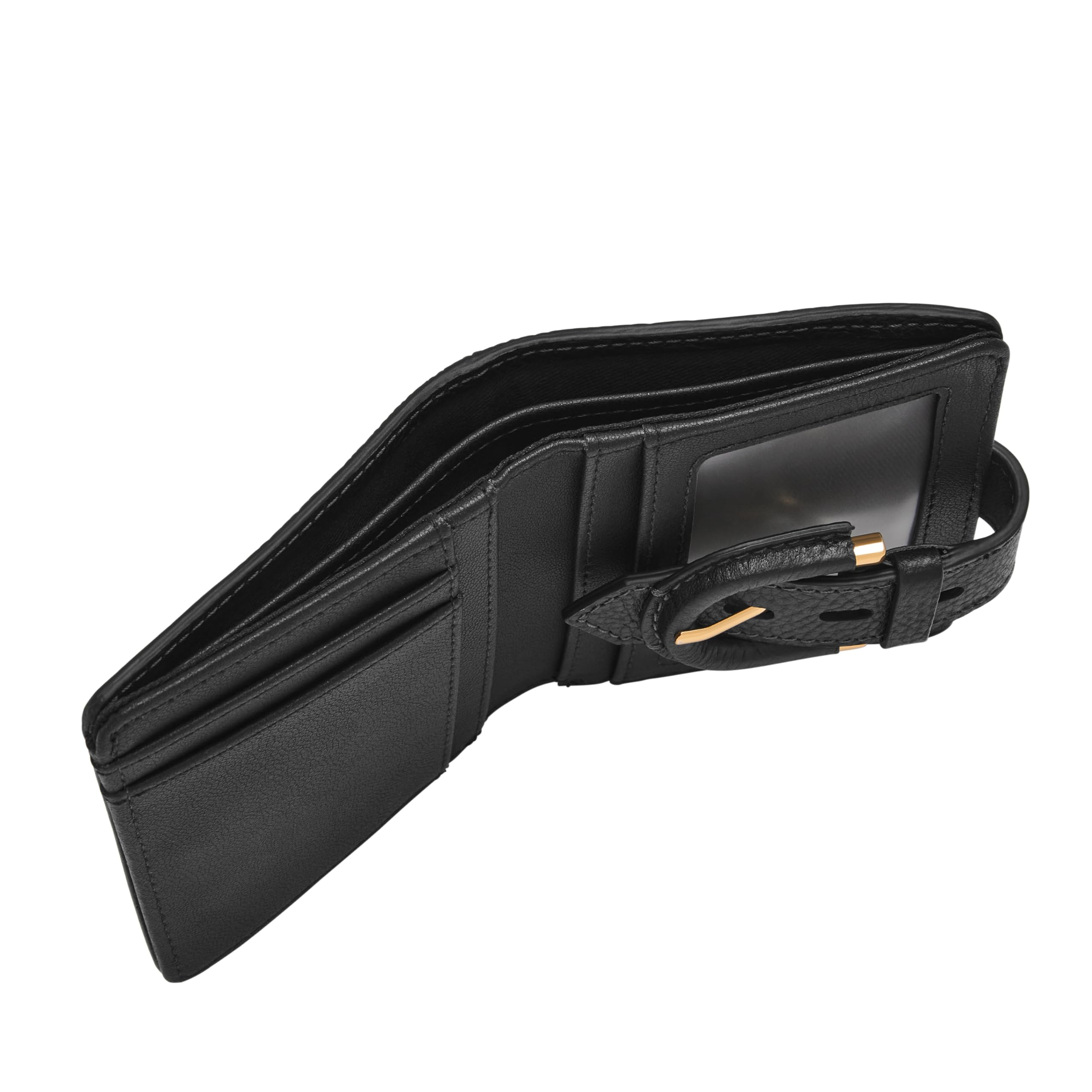 Fossil Damen Harwell Small Tab Bifold Wallet, Schwarz (klein), Einheitsgröße