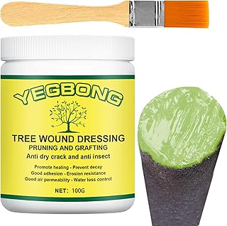 Tree Grafting Past, Wound Healing Agent With Brush Pruning Paste, Plant Tree Wound Healing Sealant, Tree Grafting Wax Smear Agent, Tree Wound Sealer For Plant, Plant Grafting And Wound, Quick Recovery