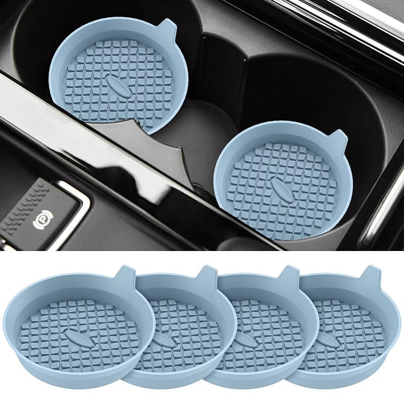 Porta-copos para carro ME.FAN em silicone, redondo, antiderrapante e com estampa de diamante, 4 unidades 4 Pack-ether