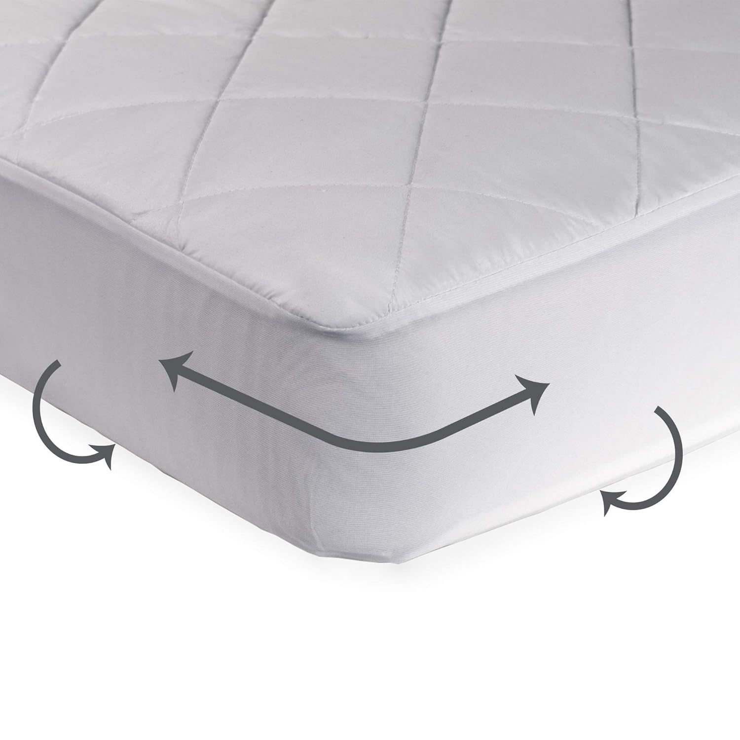 Sealy Cool Comfort Fitted Toddler & Baby Crib Mattress Pad/Protector - 100% Waterproof Layer, White, 52” x 28” : Baby