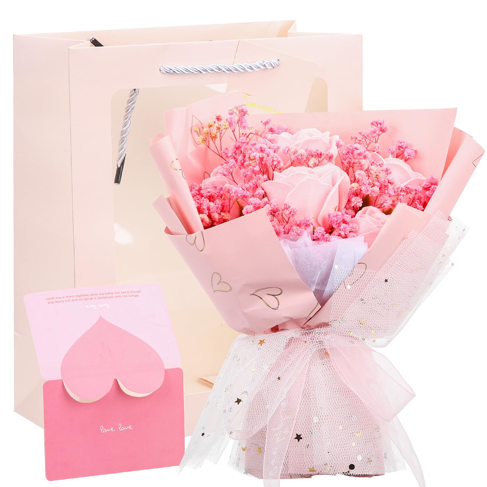 VALICLUD Fiori Essiccati Naturali Bouquet di Fiori di Gypsophila Essiccati per Decorazione di Casa Regalo per Fidanzata