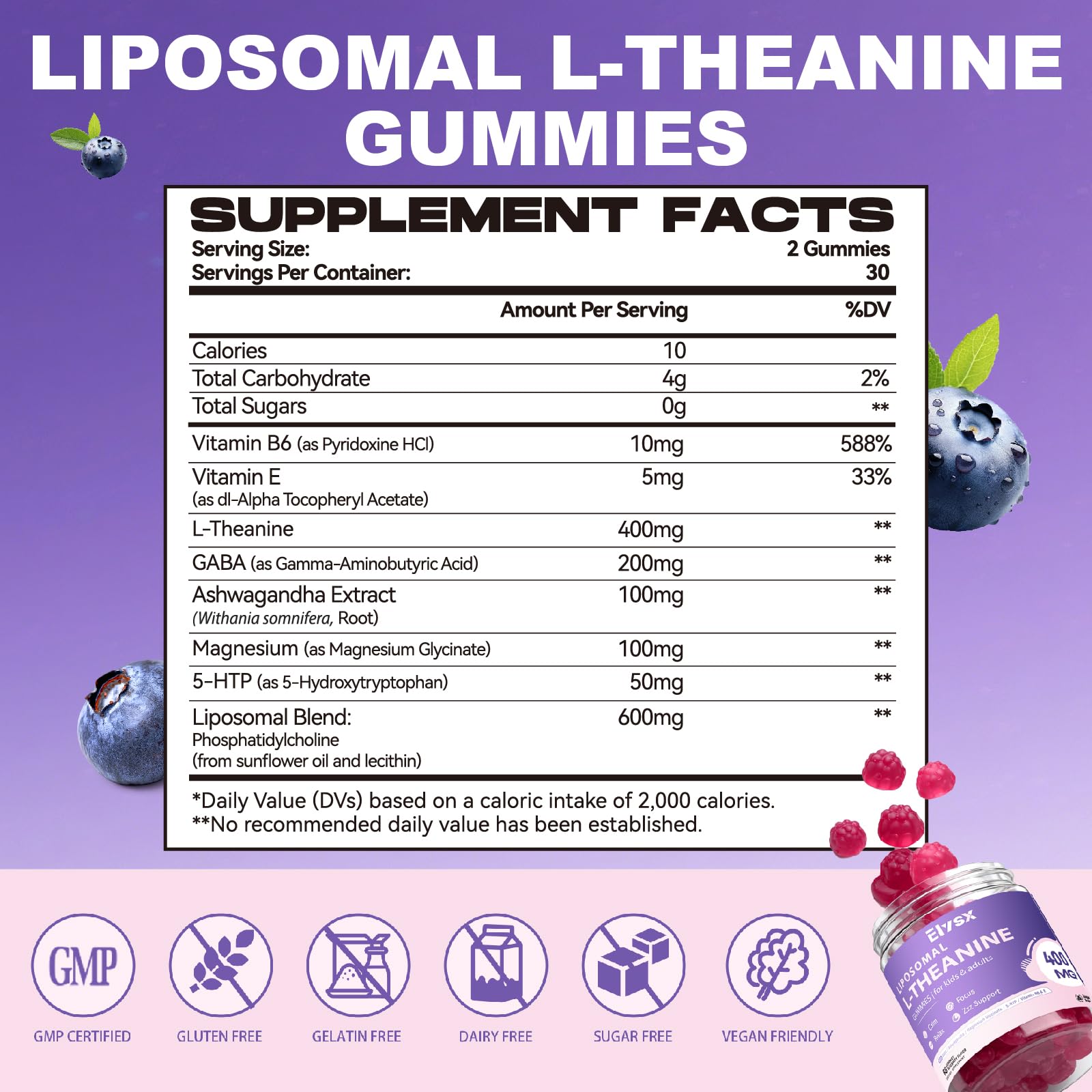 Liposomal L Theanine Gummies for Kids & Adults, 60 Count — Amazon image 6