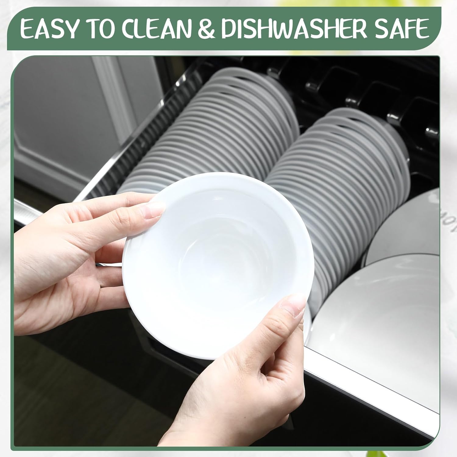 50 Pcs 5oz White Fruit Bowls Bulk Melamine Serving Bowls with Rim Lightweight and Reusable for Salad Snack Buffets Home Communal Dining Church Events Fellowship Gatherings