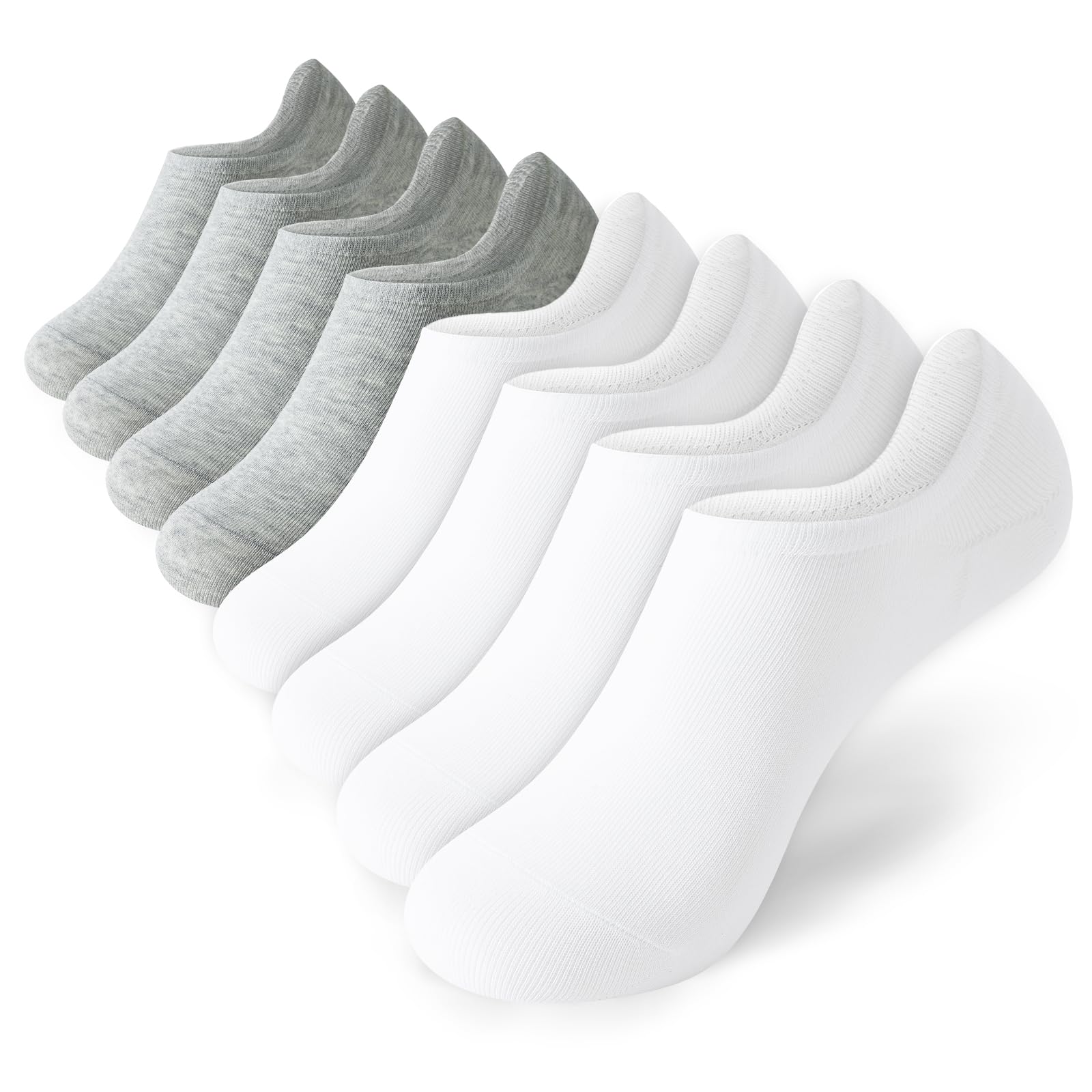 Black No Show Socks Womens 4 pairs Cotton Low Cut Tube Socks Anti Slip Casual Sports Shoes Short Size 6-9 9-12