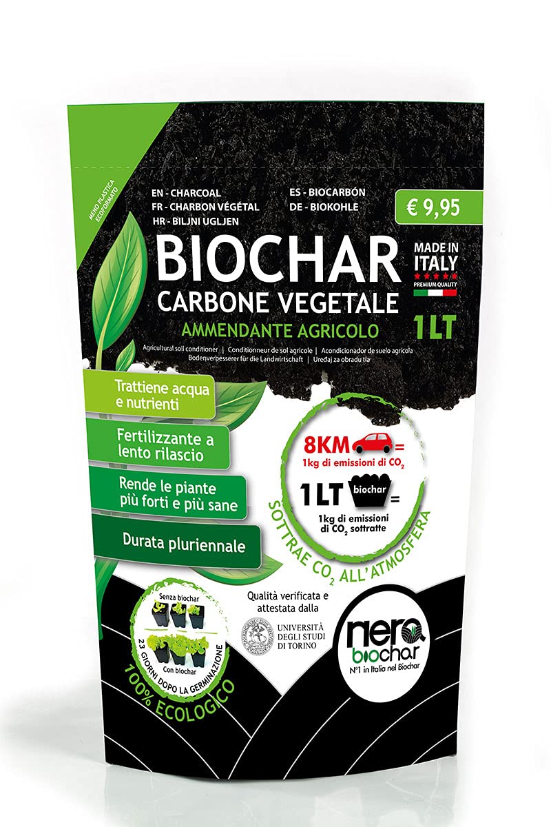  Biochar 1 LT - Carbone activato per colture intensivo, ortoponico e piante interne
| Biochar 1 LT - Carbone attivato it