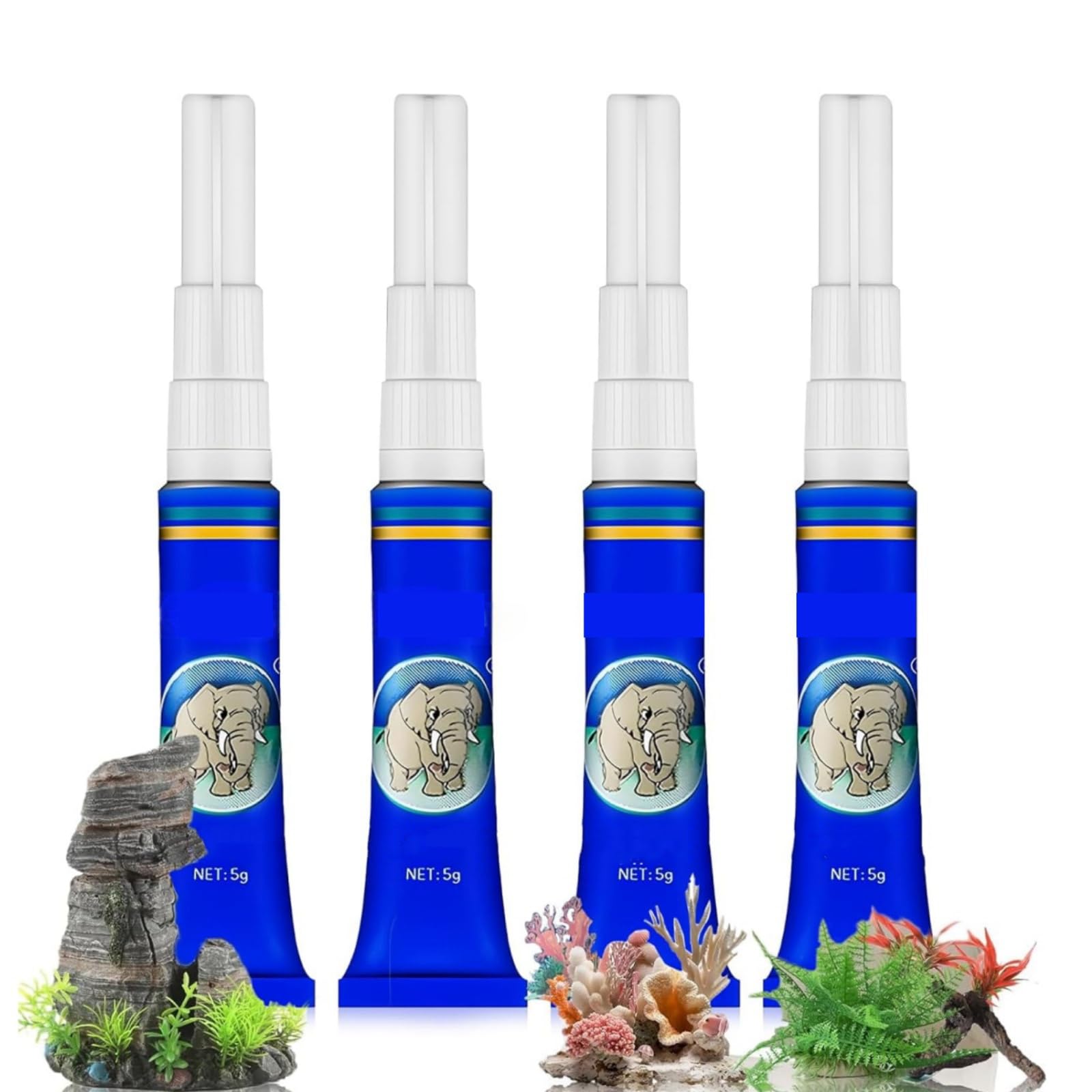 4PCS Aquarium Glue,Aquarium Sealant,Reef Glue for Plants Moss Aquascaping,Aquascaping Clear Sealant,Waterproof Sealant,Aquarium Silicone,Underwater Sealant,Fish Tank Sealant,Aquarium Glue Plants