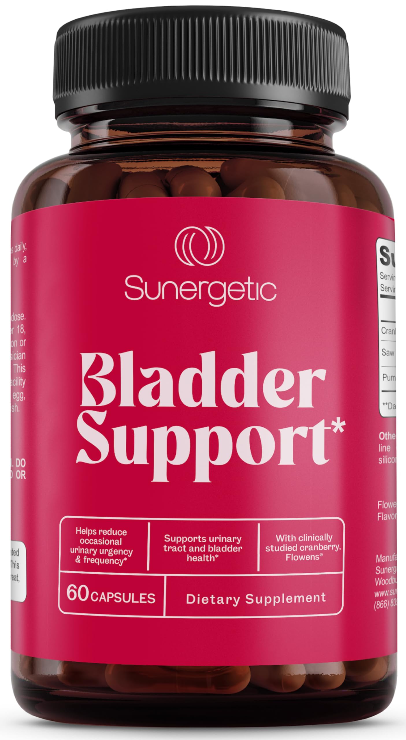 Premium Bladder Support Supplement – Bladder Control Supplement for Occasional Urinary Urgency, Frequency & Leakage – With Clinically Studied Cranberry, Pumpkin & Saw Palmetto - 60 Capsules