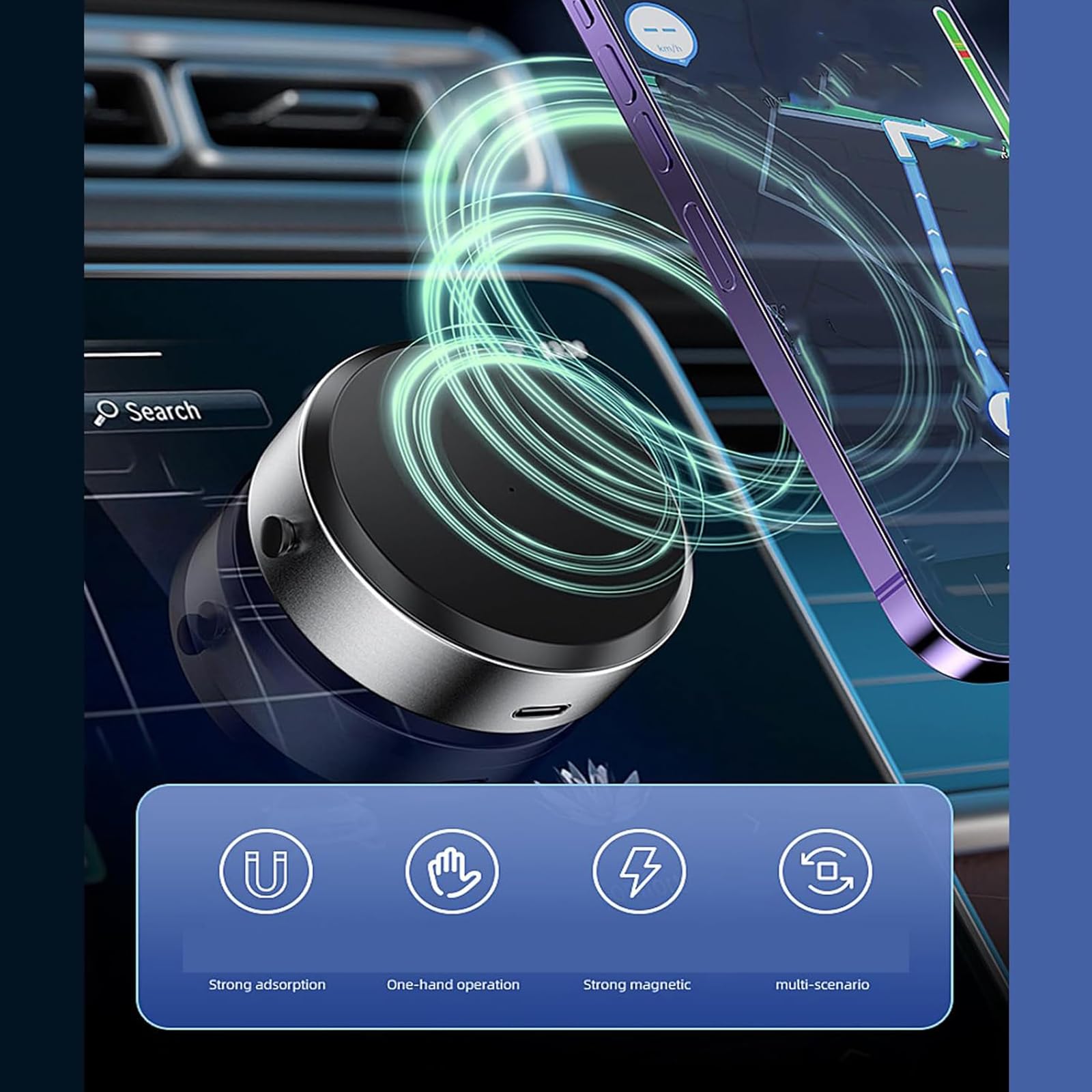 Magnetic Car Phone Holder Vacuum, Magnetic Car Phone Holder Suction Cup,  2024 New Upgraded Magnetic Car Phone Holder Vacuum Suction (Silver) : Buy  Online at Best Price in KSA - Souq is