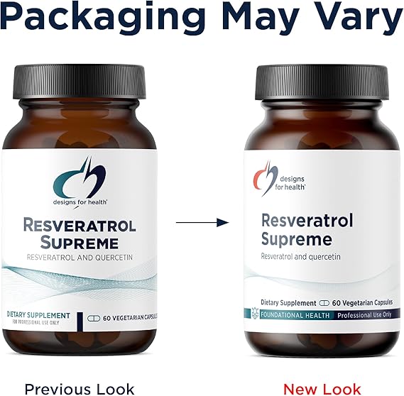 Designs for Health Resveratrol Supreme - Trans Resveratrol from Japanese Knotweed + Quercetin - Healthy Aging + Cardiovascular Support Supplement, Non-GMO (60 Capsules)