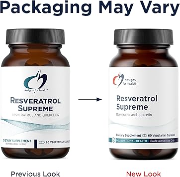Designs for Health Resveratrol Supreme - Trans Resveratrol from Japanese Knotweed + Quercetin - Healthy Aging + Cardiovascular Support Supplement, Non-GMO (60 Capsules)