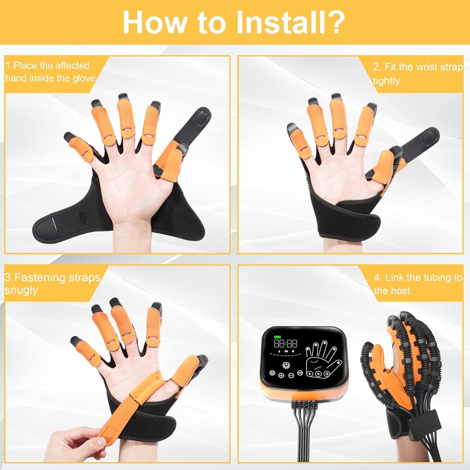 6th Generation Upgrade Rehabilitation Robot Gloves for Stroke Recovery – Hand Weakness & Hemiplegia Home Physical Therapy Device with Mirror Training & Multi-Mode (Left Hand, M)