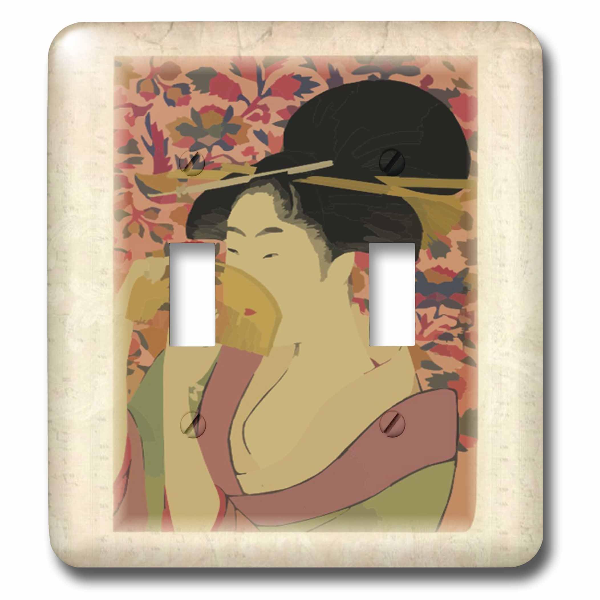 Double interrupteur à bascule Vintage Japanese Lady Art 3dRose lsp_60569_2 pour décoration murale