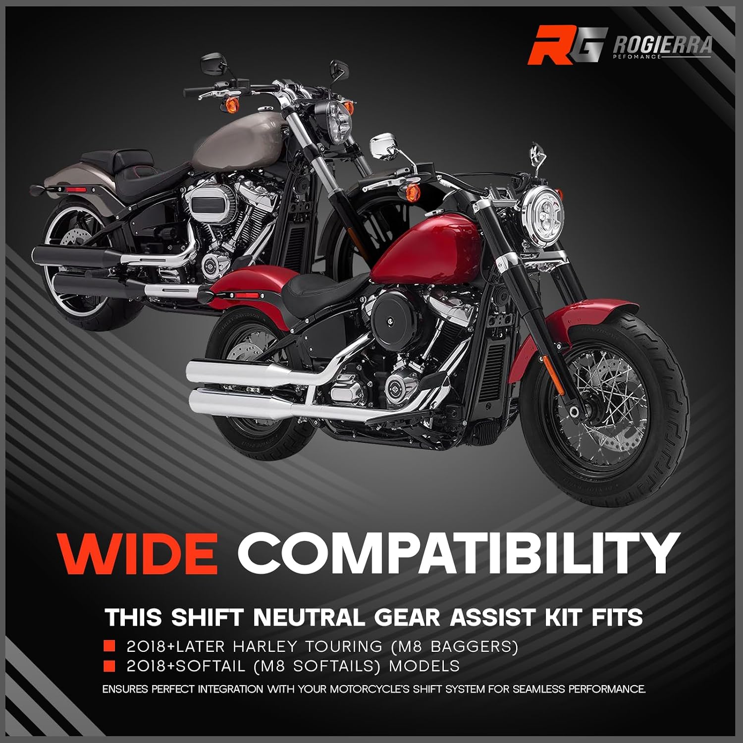 Ez Shift Neutral Gear Assist Kit for Harley- CNC Machined Shift Lever, Easy Neutral Finder, Fits 2018-2025 Touring (ElectraGlide/Road Glide/Tri Glide) & Softail (Fat Boy 114) Motorcycles(Silver)