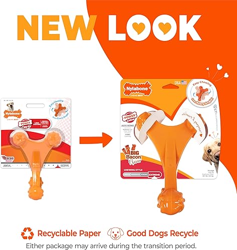 Vista 2 de Nylabone Power Chew - Juguete masticable para perros masticadores extremos, juguete en forma de X, sabor a tocino, tamaño XL/Souper, 1 unidad