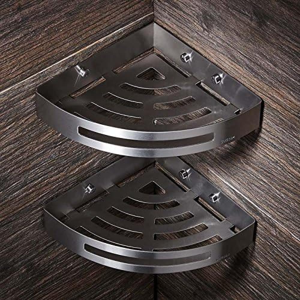 Mensola angolare per doccia in acciaio inox, a forma di triangolo, da parete, per shampoo e accessori da bagno