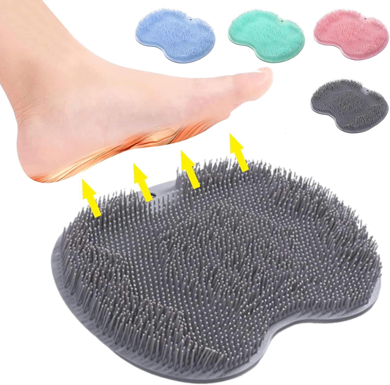 Shower Foot Massager Scrubber, XL Larger Size Mat with NonSlip Suction