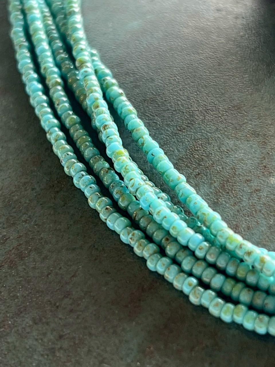 Handmade Boho Long Necklace for Women, Multi-Strand Colorful Glass Bead Necklace with Macrame Handwoven Cord, Bohemian Earthy Tribal Native Style Statement Jewelry