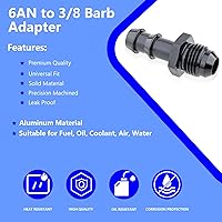 Vista 6 de 6AN - Adaptador recto macho a manguera de 3/8, accesorio de línea de combustible de púas giratorias de aluminio (anodizado negro)