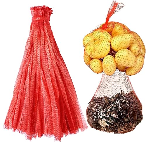 Shellvcase 100Pcs 24'' Seafood Bags Red Mesh Produce Bags
