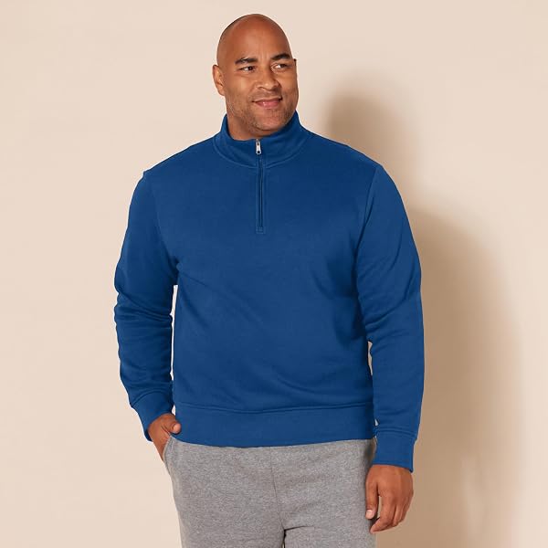 Amazon Essentials Sweat Polaire à Manches Longues avec Un Quart de Fermeture Éclair Homme - 5