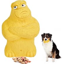 Jeefome Large Dog Chew Toys Rubber Treat Dispensing Toy for Aggressive Chewers, Tough Dog Toys for Large Dogs, Dog Teeth Cleaning Toy, Interactive Dog Toys for Small, Medium, Large Dogs, yellow