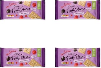 Bizzal Harvest Morn Crispy Fruit Slices, Forest Fruits Flavour, 57 Kcal per Slice, 4 Packs of 3 Slices, 218g