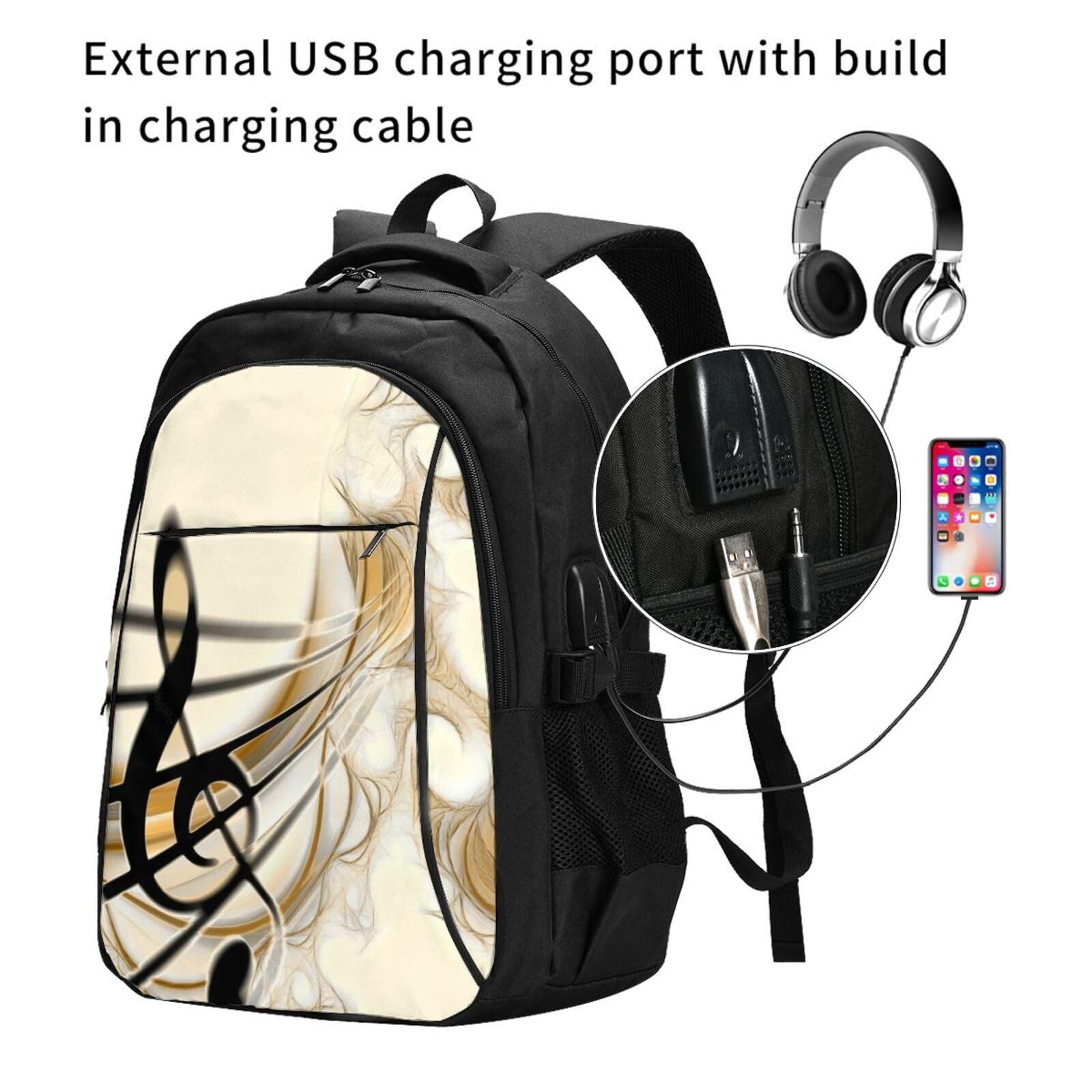 InOmak Musiknote, Reiserucksack, Freizeitrucksack, Schulrucksack, Laptop-Rucksack für Damen und Herren