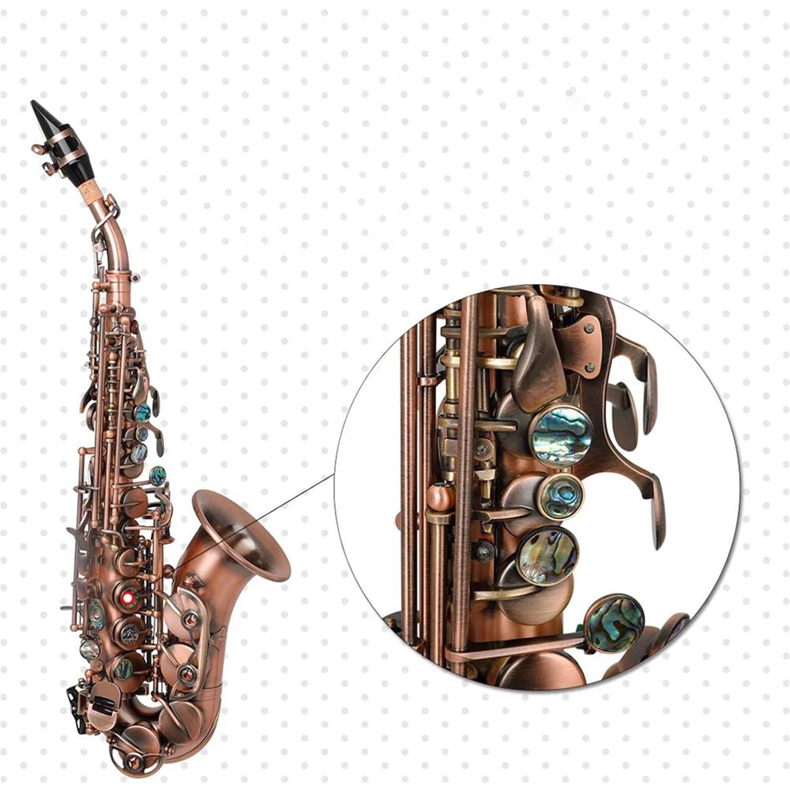 Bb Tone Saksofon Sopranowy Saksofon Mosiężny B Płaski Saksofon Instrument Dęty Drewniany Instrument Muzyczny Z Akcesoriami Saksofonowymi profesjonalny Saksofon