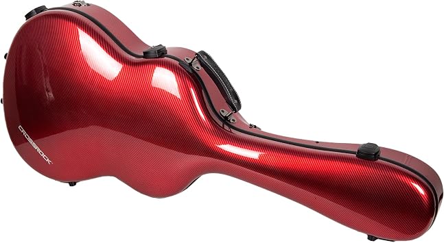 Crossrock Ultra-Light Fiberglass Case for 4/4 Classical Guitars in Red-TSA LockCRF5021CRD