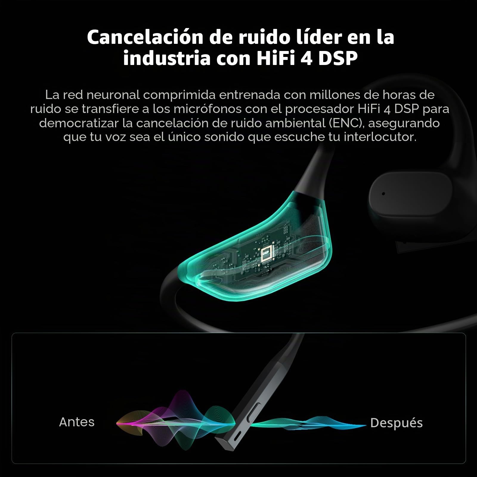 Nuroum OW20B Auriculares Inalámbricos con Micrófono Boom, Bluetooth 5.3/Función de Silencio/Conexión Multipunto para PC/Portátil/Teléfono, 15 Horas de Comodidad para Conducir/Trabajo/Llamadas/Entrenar