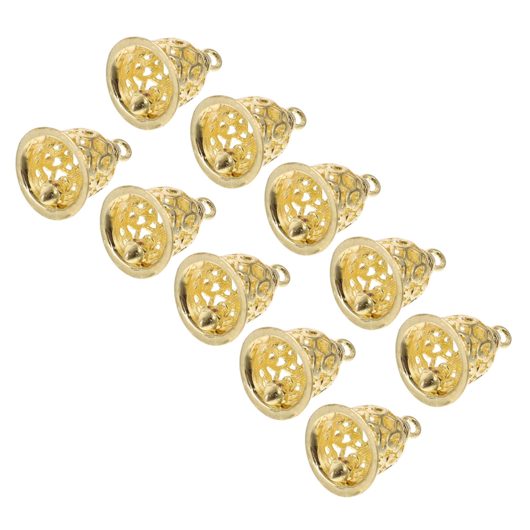 SHINEOFI 30pezzi Campane Decorative Ottone Pendenti Hollowed-out per Accessori Moda e Fai da Te per Borse e Decorazioni Festive Colore