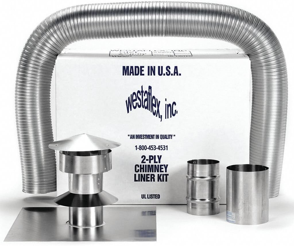 WESTAFLEX Chimney Liner Kit, 4" Dia, 25 ft. L
