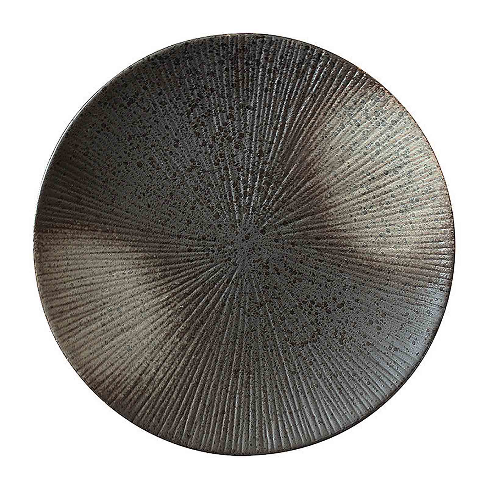 Plaques de dîner pour pâtes et salade en céramique noire résistante