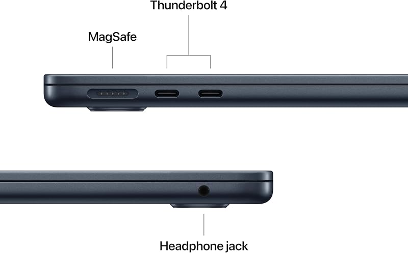 Apple 2025 MacBook Air 13-inch Laptop with M4 chip: Built for Apple Intelligence, 13.6-inch Liquid Retina Display, 16GB Unified Memory, 512GB SSD Storage, 12MP Center Stage Camera, Touch ID; Midnight image 6