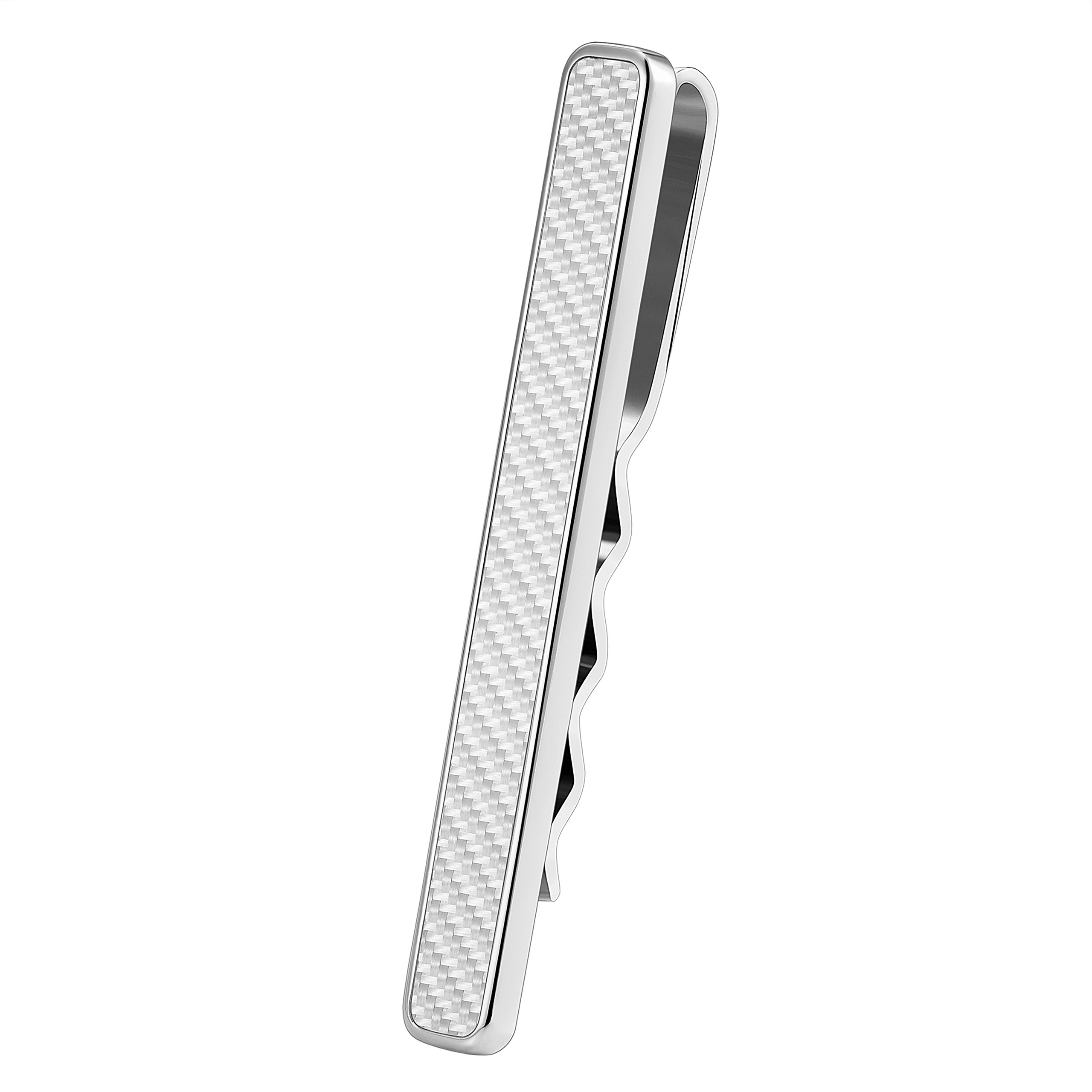 Drops Karisma Hochwertige Herren Edelstahl 316L Krawattennadel mit Karbon/Krawattenklammer/Tie Clip Farbwahl KTC202