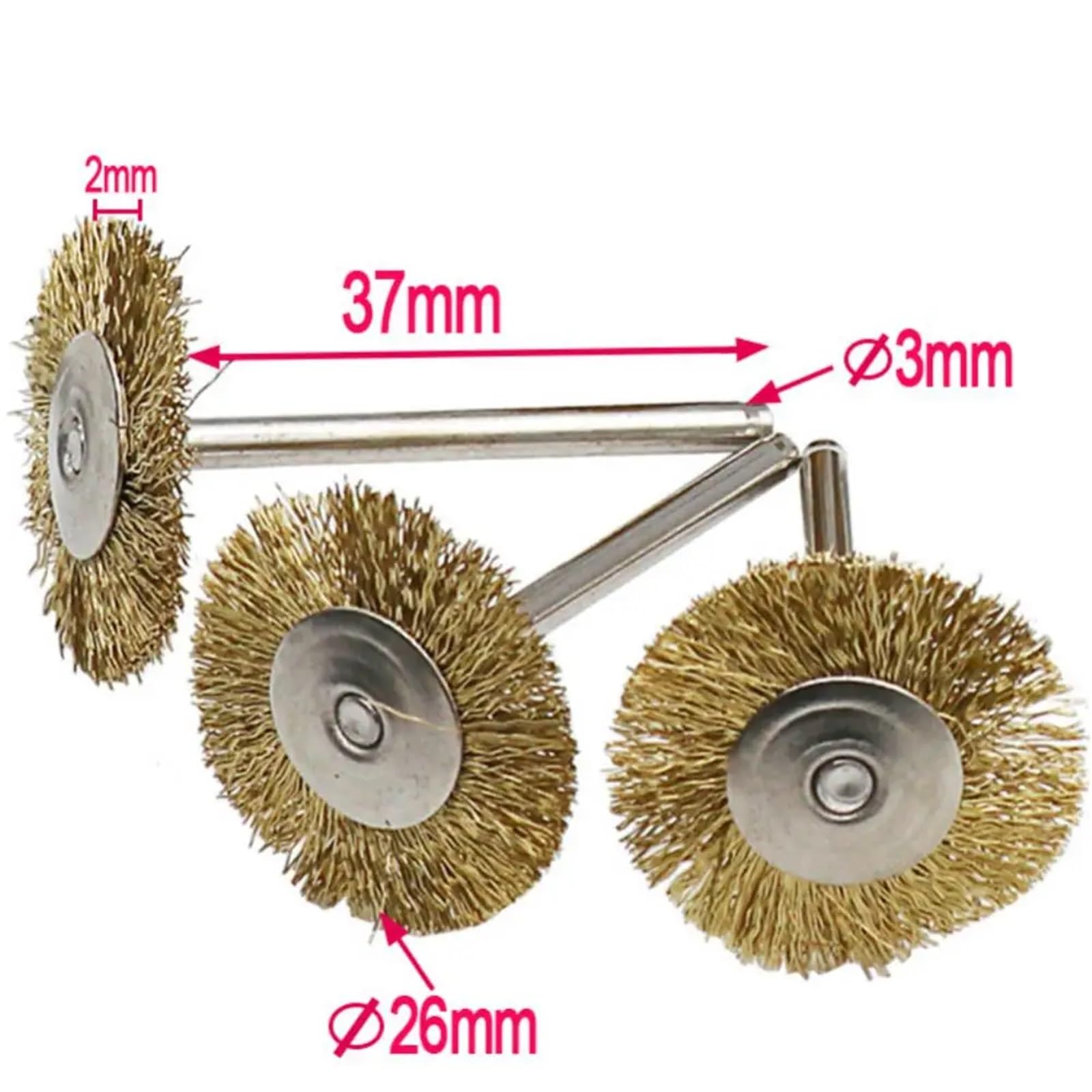 Wire Wheel Cup Brush Drills, Szczotka druciana doczołowa, mini szczotka , stal mosiężna, wielokolorowa, 15/98 szt. do Dremel(98pcs Polishing Set)