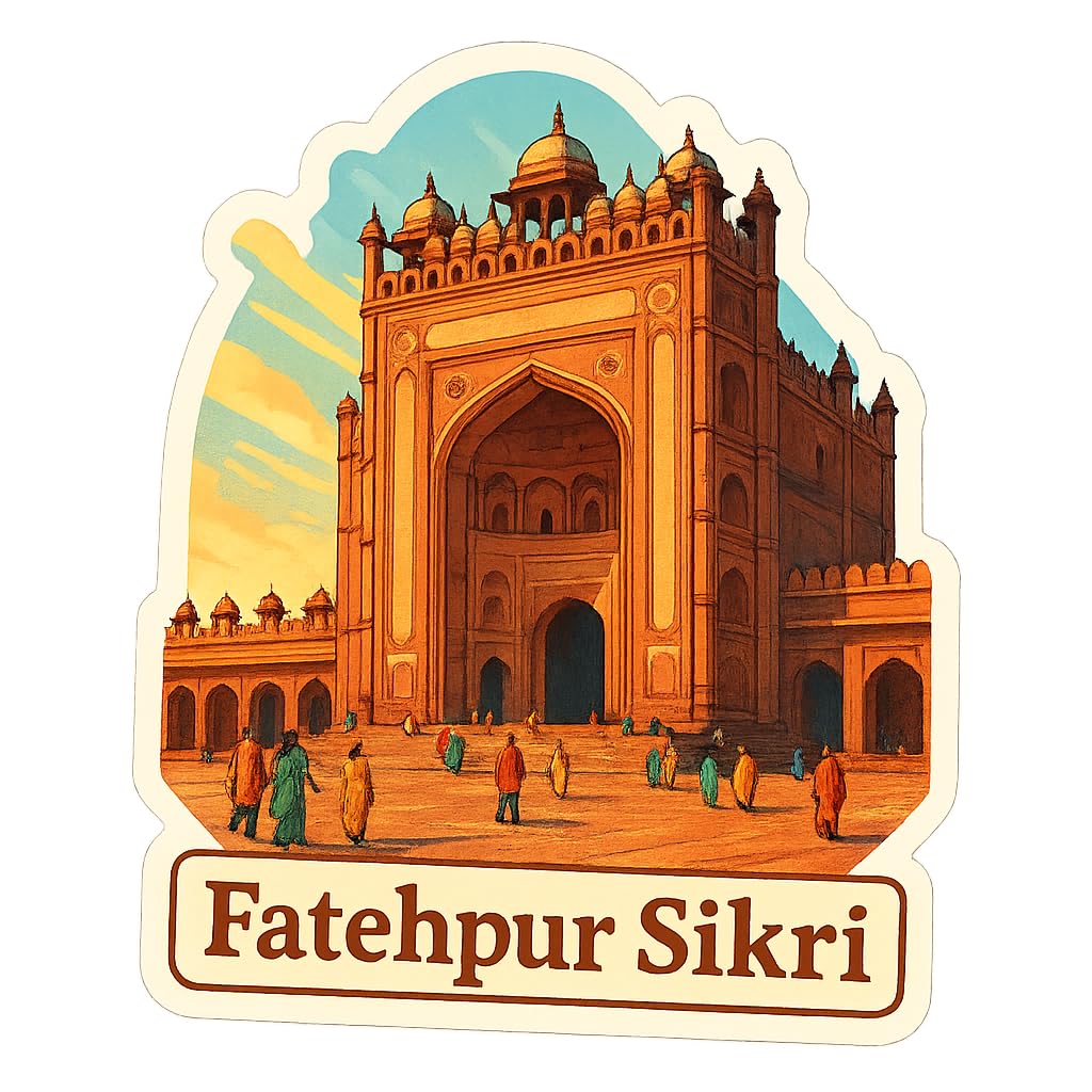 Fatehpur Sikri Fridge Magnet – Buland Darwaza Inspired Artwork | Sparkle Effect Matte Lamination on 6mm MDF | Heritage Travel Souvenir-image-12