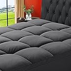 SOPAT Mattress Topper King Size Extra Thick Mattress Pad 8-21" Deep Pocket Soft Down Alternative Fill Mattress Protector Pillow Top Mattress Cover (78x80 Inches, Dark Grey)