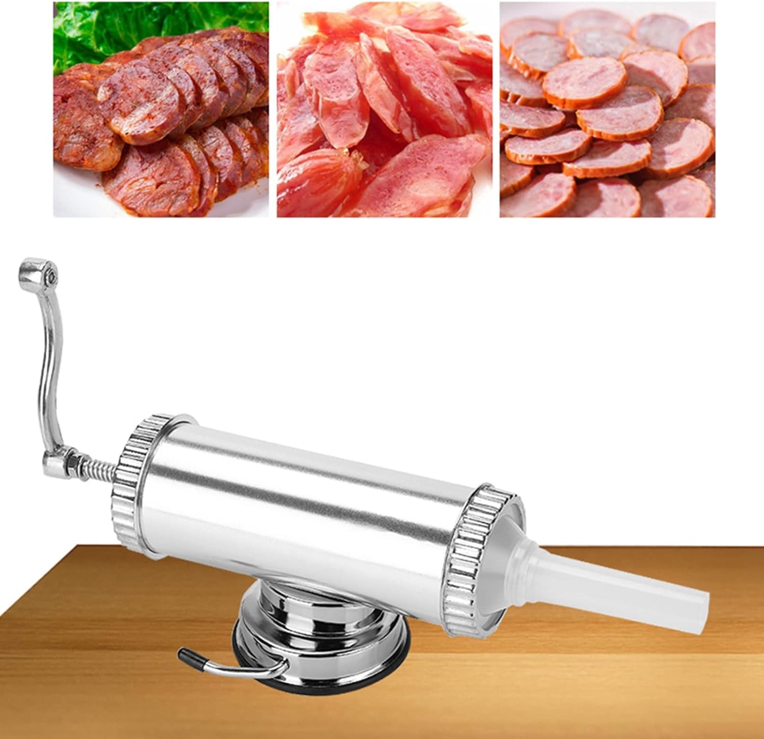 Sausage StufferHand Crank Horizontal Kitchen Stuffing Maker Manual Meat Filling Kitchen Machine for Home Restaurant