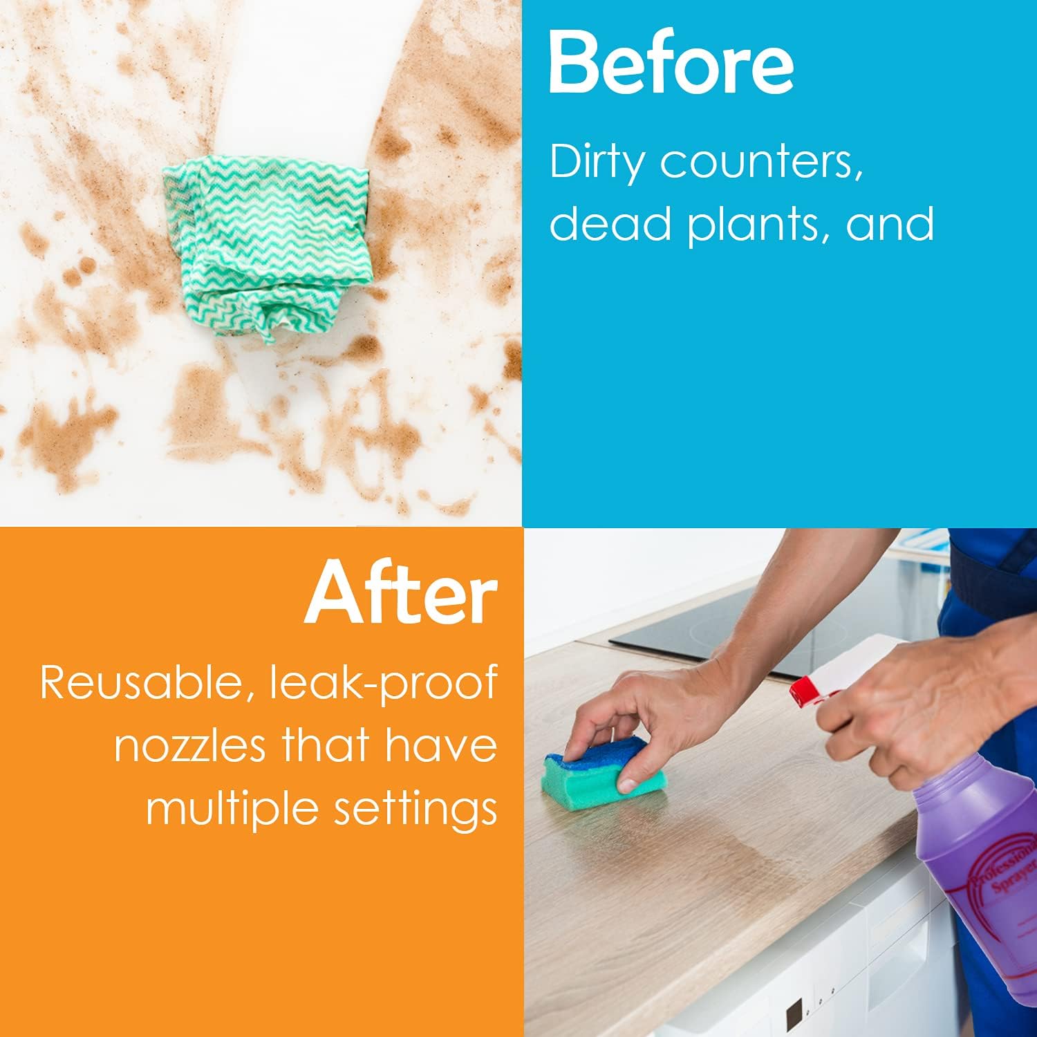 70% оƒƒ Evеrуthіng Houseables Spray Bottles for Cleaning Solutions, Squirt Bottle, 24 OZ, 3 Pack, No-clog, Leak-proof Adjustable Nozzle, Janitorial, Housekeeping, Chemical, All Purpose Cleaners, Glass Cleaner Sprayer 🔥 Crаzу Dеаlѕ Houseables Spray Bottles for Cleaning Solutions, Squirt Bottle, 24 OZ, 3 Pack, No-clog, Leak-proof Adjustable Nozzle, Janitorial, Housekeeping, Chemical, All Purpose Cleaners, Glass Cleaner Sprayer