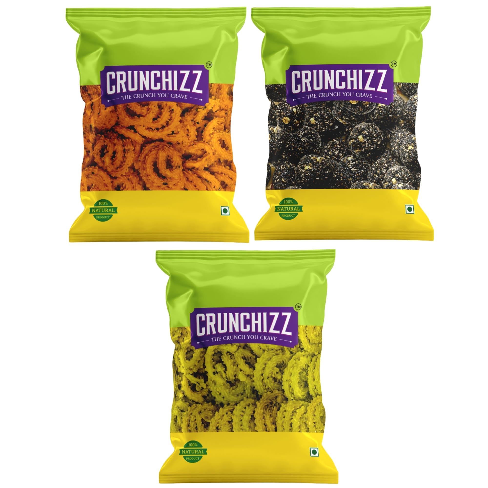 CRUNCHIZZ COMBO OF Spring Murukku Spicy (Chakli) + Black Sesame