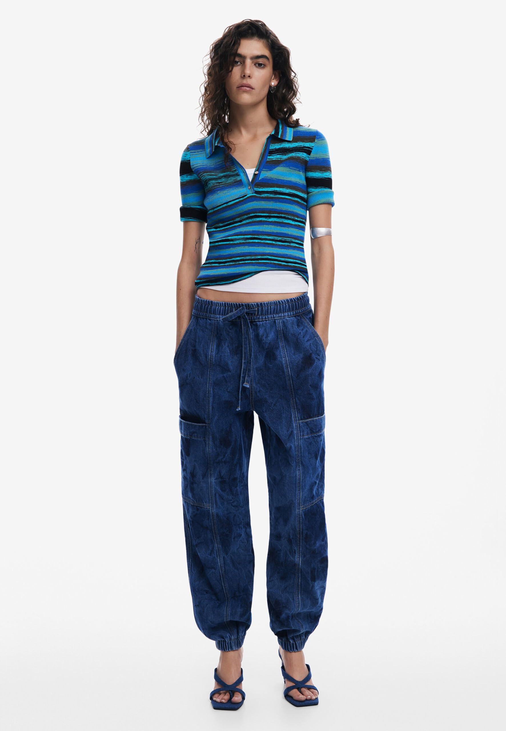 Desigual Koszulka damska, Niebieski, L